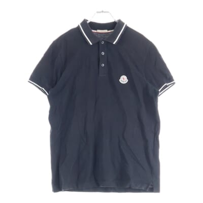 ロゴパッチ半袖ポロシャツ 半袖開襟シャツ ブラック H20918A00009 84556 Bランク