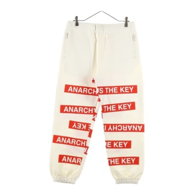 24AW 片ジップポケット フロントラバープリント スウェットパンツ トラックパンツ ブラック UC2D4504-3 Sランク