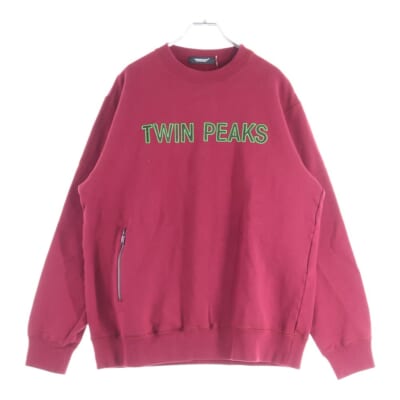 24AW フロント刺繍 クルーネックスウェット トレーナー レッド UC2D4802-1 Sランク