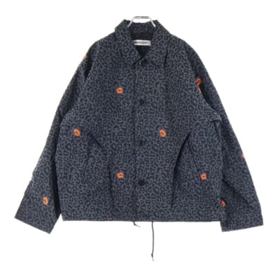 25SS レオパード総柄 ポプリンコーチジャケット ブラック UP1E4204-1 Sランク