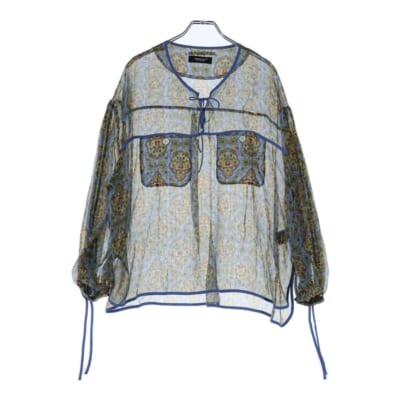 総柄デザイン シアー シフォンプルオーバーシャツ マルチ UC1E4407-1 レディース Sランク