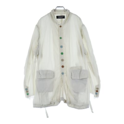 カラフルボタン レーヨン長袖シャツ ホワイト UC1E4102 Aランク