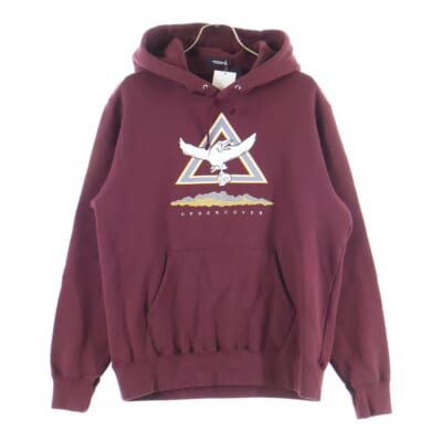 24AW HOODIE CROW フロントプリント プルオーバーパーカー フーディー ボルドー UC2D4892-2 Sランク