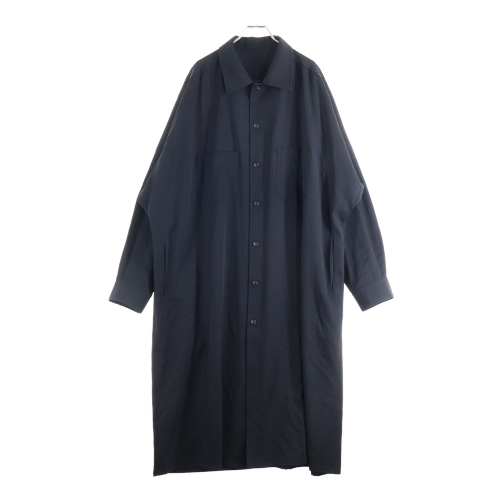 MULTI-POCKET LONG WOOL GABARDINE SHIRT マルチポケット ウール ロング長袖シャツ ブラック HJ-B01-100 Bランク