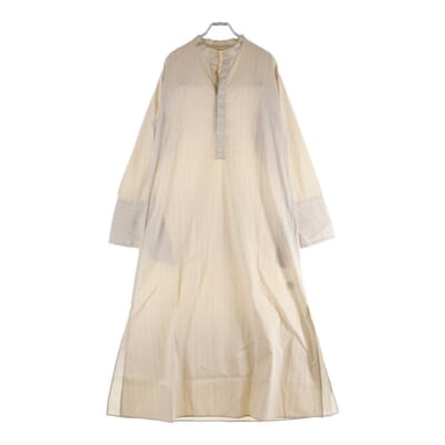 FINX NYLON STRETCH STAND COLLAR ONE-PIECE ナイロンストレッチスタンドカラーワンピース ロングワンピース ベージュ レディース A21SD04FN Aランク