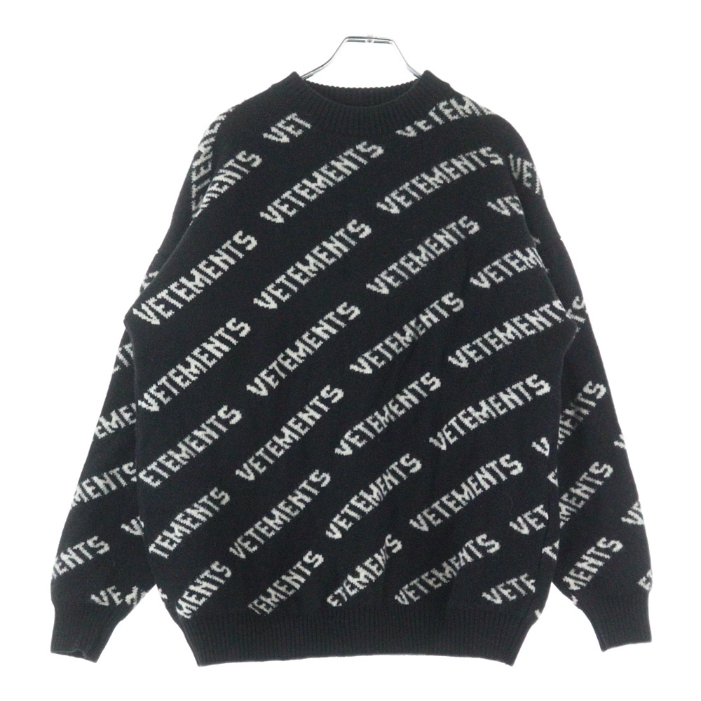 MONOGRAM KNITTED SWEATER モノグラム スウェット ロゴニット ブラック/ホワイト UA53KN300B Bランク