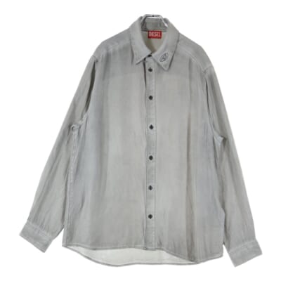 S-LEON シワ加工 長袖シャツ グレー A16692 Aランク