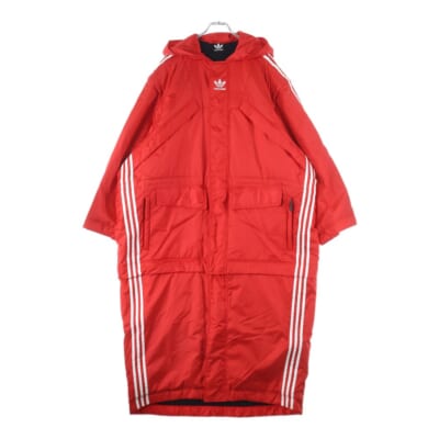 ×adidas ×アディダス サイドライン ダウンコート ロングコート レッド 725293 Sランク