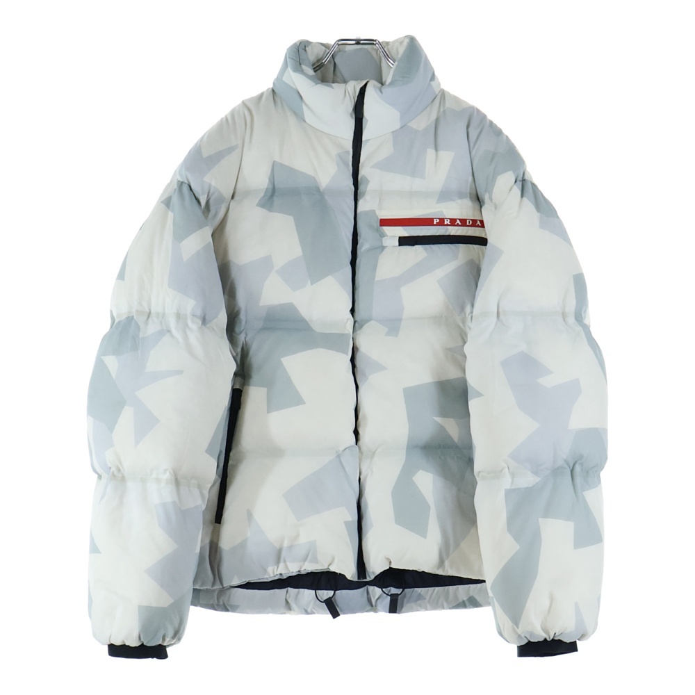 ラバーロゴ 総柄デザイン ダウンジャケット ホワイト SGB257 Bランク