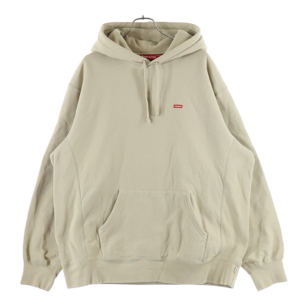22SS Small Box Hooded Sweatshirt スモールボックスロゴ スウェットプルオーバーパーカー ベージュ Bランク