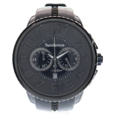 GULLIVER Round ガリバーラウンド クロノグラフ クォーツ腕時計 ブラック TG460010 02036010AA Bランク