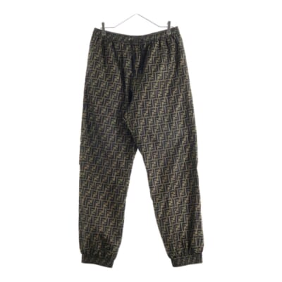 ズッカ総柄 ポリエステル イージー パンツ ブラウン FAB527 A797 Aランク