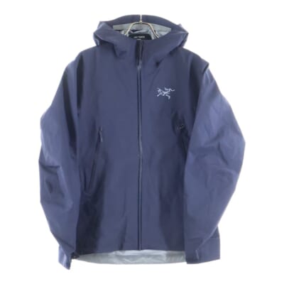 BETA JACKET ベータ ロゴ刺繍 ナイロン フーデッド ジップアップ ジャケット ネイビー X00000758401 Sランク