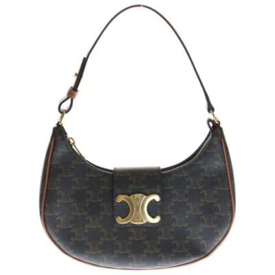 アヴァ トリオンフ ショルダーバッグ ワンショルダーバッグ ハンドバッグ ブラウン レザー×PVC ゴールド金具 Sランク