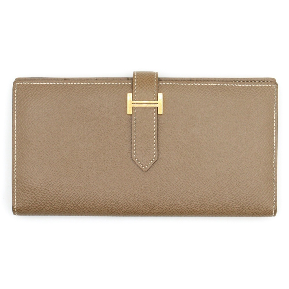 ベアンスフレ エトゥープ ヴォーエプソン 二つ折り財布 ゴールド金具 Y刻印 Aランク