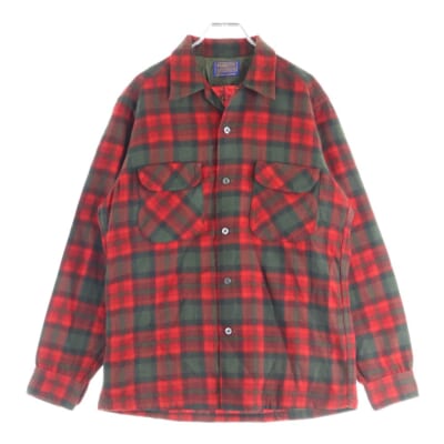 50S VNTAGE WOOL L/S CHECK SHIRT ヴィンテージ ウール チェック 長袖シャツ レッド/カーキ/ブラック Bランク