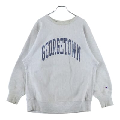 90S REVERSE WEAVE GEORGETOWN SWEAT リバースウィーブ ジョージタウン プリント 刺繍タグ スウェット グレー Bランク