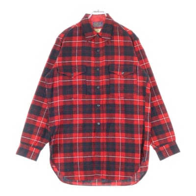 50S VINTAGE WOOL L/S CHECK SHIRT ヴィンテージ ウール チェック 長袖シャツ レッド/ブラック Bランク