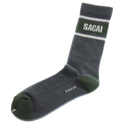 Line Socks ラインソックス サイドロゴソックス 靴下 24-0846S グレー Sランク