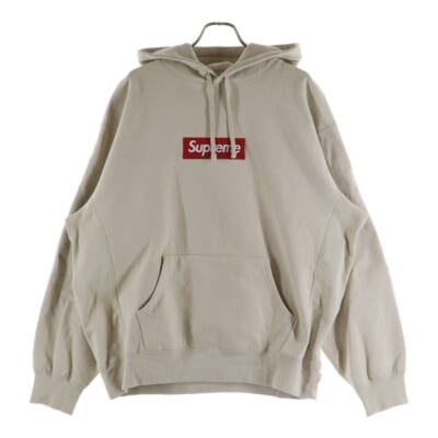 24AW Box Logo Hooded Sweatshirt ボックスロゴ プルオーバースウェットパーカー ベージュ Bランク