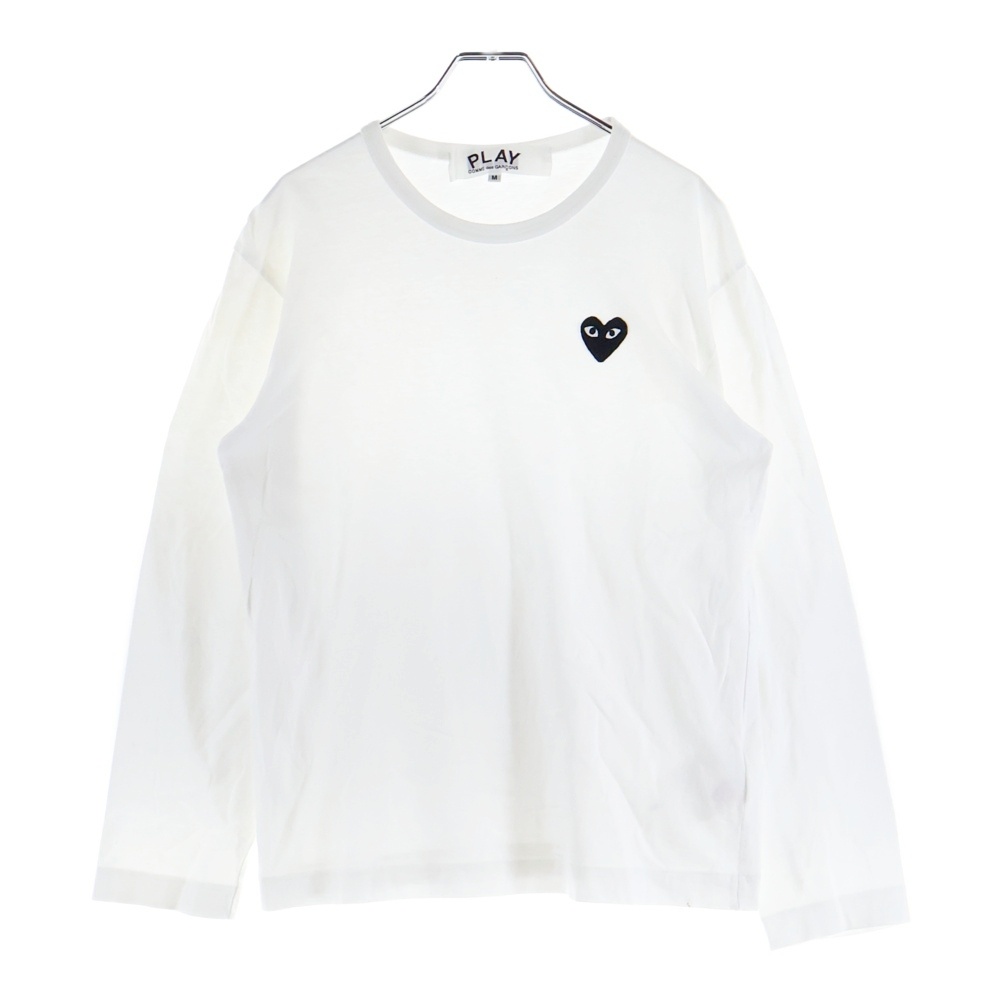 プレイコムデギャルソン L/S Shirt ロゴ刺繍 長袖シャツ ホワイト AZ