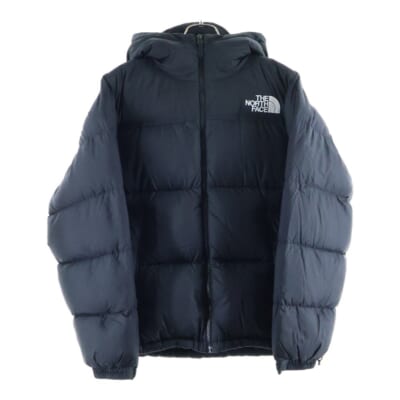 NUPTSE HOODIE ヌプシ フーディー ロゴ刺繍 ダウンジャケット ブラック ND92331 Aランク