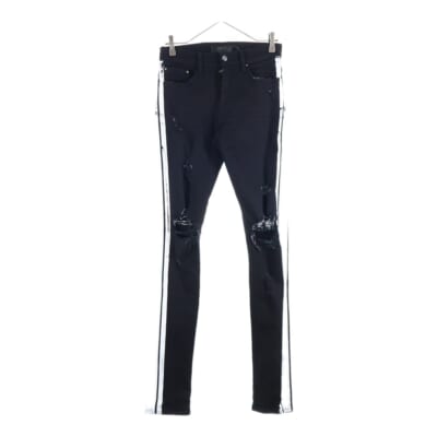 Sideline Crush Skinny Jeans ダメージ加工 スキニーパンツ ブラック Aランク