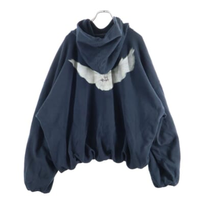 DOVE HOODIE フロントロゴ バックプリント スウェットプルオーバーパーカー フーディー ブラック Bランク