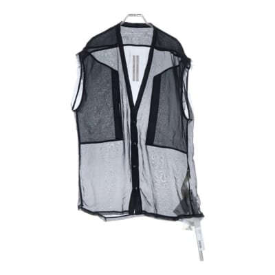 23SS Fogpocket Sl Larry Shirt シルク ノースリーブ シースルーラリーシャツ ブラック RO01C5160-S Sランク