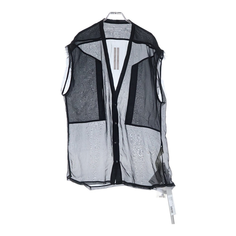 23SS Fogpocket Sl Larry Shirt シルク ノースリーブ シースルーラリーシャツ ブラック RO01C5160-S Sランク