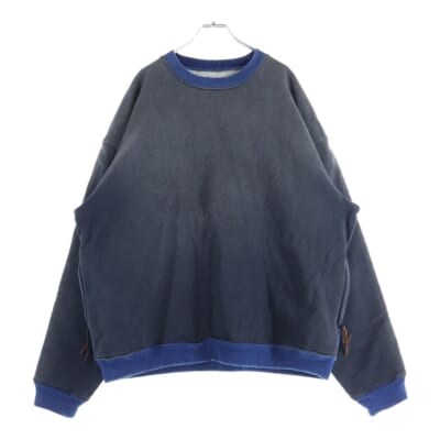 2TONE Big Sweatshirt デニム切替 2トーン クルーネックスウェットトレーナー グレー EK-1515LCA Sランク