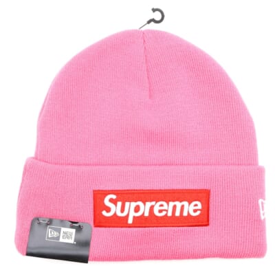 25AW New Era Box Logo Beanie ニューエラ ボックスロゴ ビーニー ニット帽 帽子 ピンク Sランク