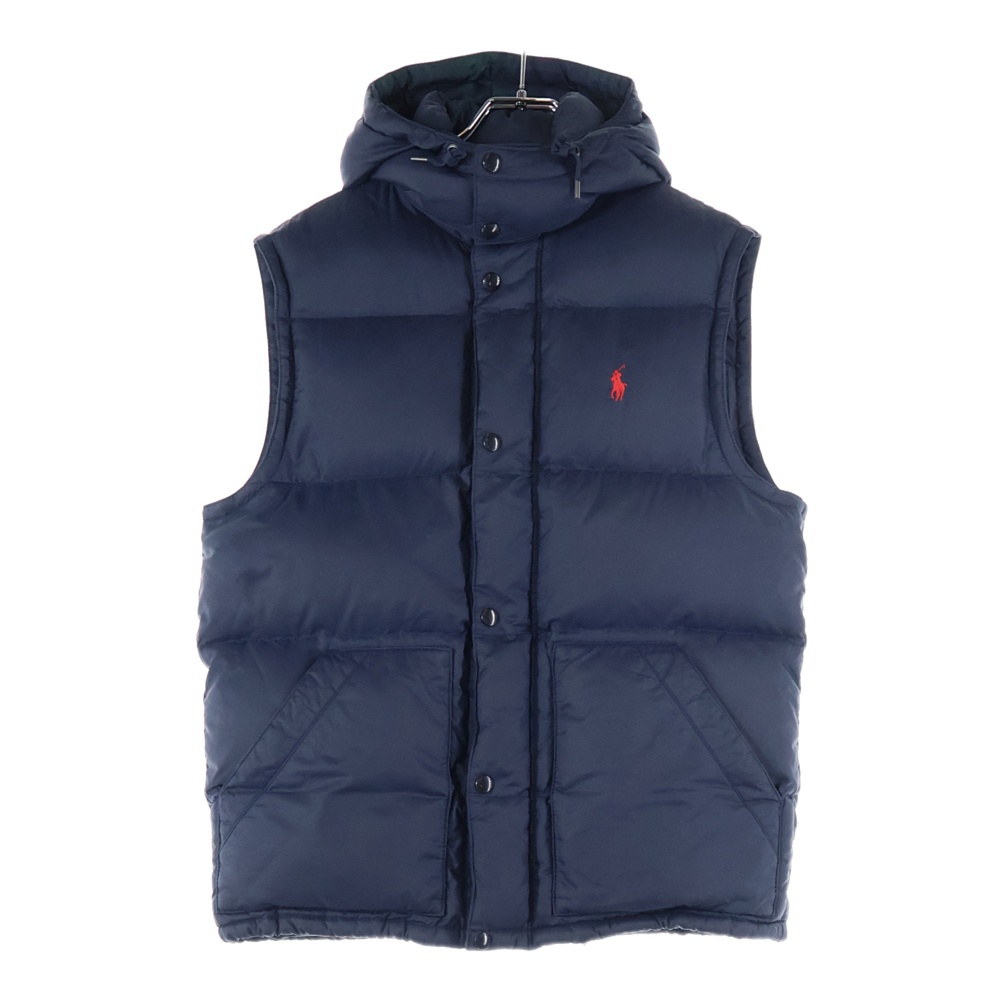 ポロラルフローレン フロントロゴ刺繍 フェザーダウンベスト ジップ