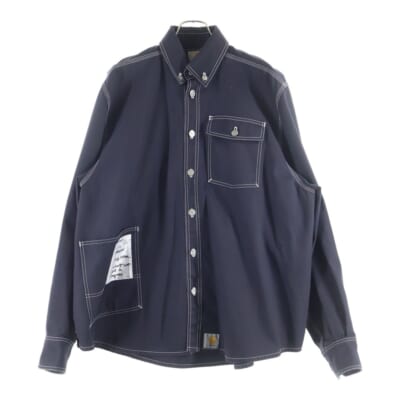 17SS ×Carhartt カーハート オーバーサイズ デニム ワークシャツ MSS17CW4 ブラック Bランク