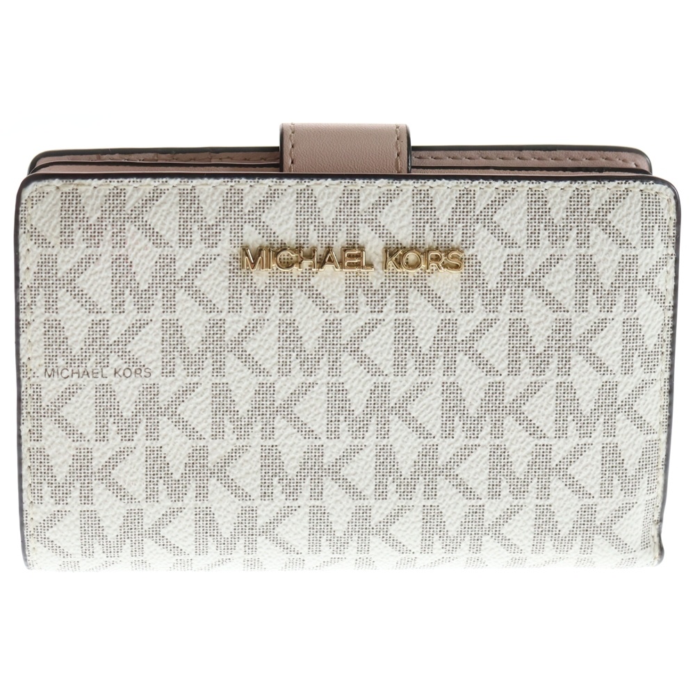 JET SET TRAVEL ビルフォード ジップ コンパクトウォレット ミディアム MKシグネチャー ベージュ35F8GTVF2B150 Bランク