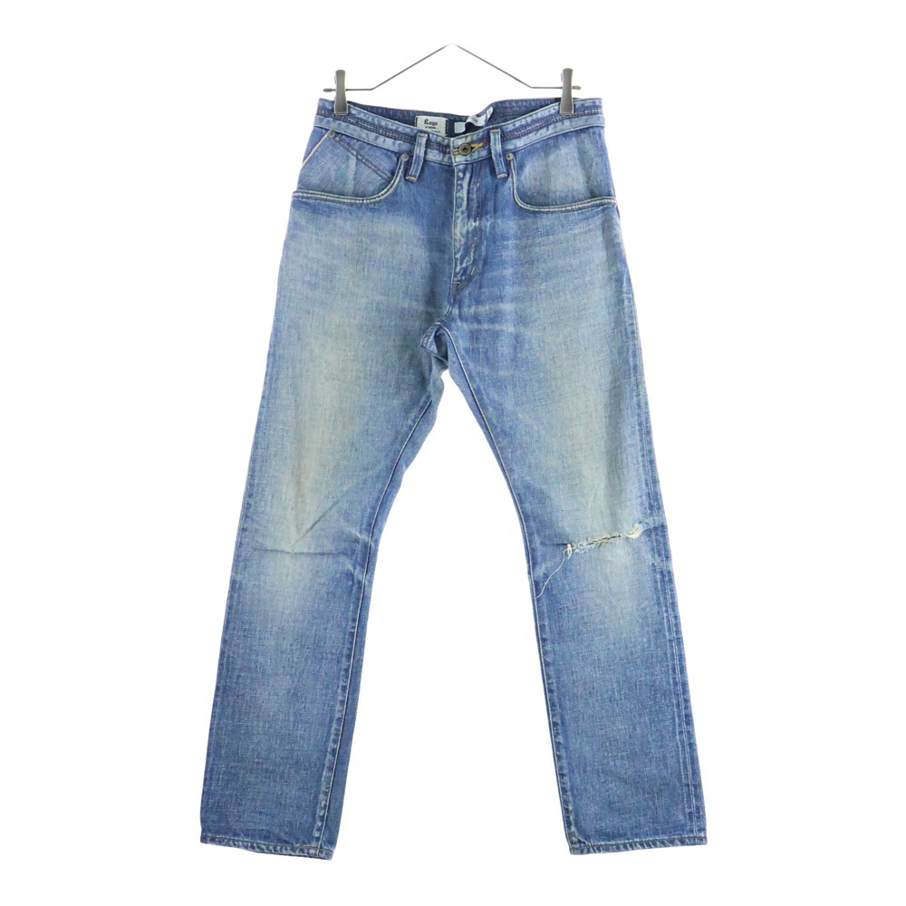ダメージ加工 ストレート デニム パンツ インディゴ Bランク