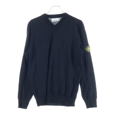 V-Neck SWEATER Vネック ウール 長袖ニットセーター ブラック 6915538C4 Bランク