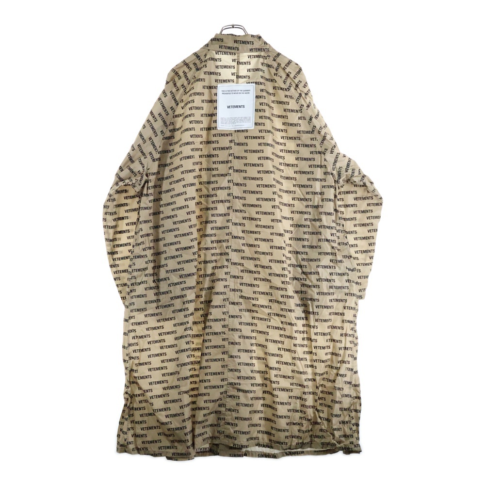 18AW MONOGRAM RAINCOAT ロゴ総柄 ナイロン ロングコート レインコート ベージュ UAH19JA301 Bランク
