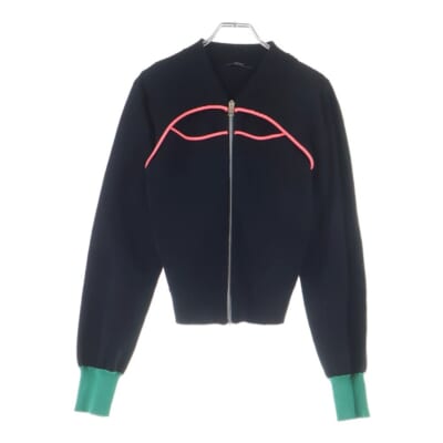 フロントカット 長袖ニットジップカーディガン ブラック 00E8M200034 Bランク