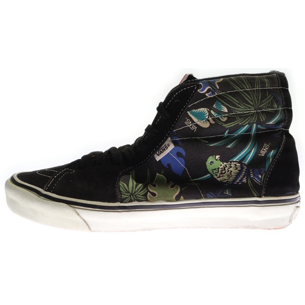 90s SK8-Hi USA製 スケートハイ オウム柄 スエード ハイカットスニーカー ブラック/マルチ Bランク
