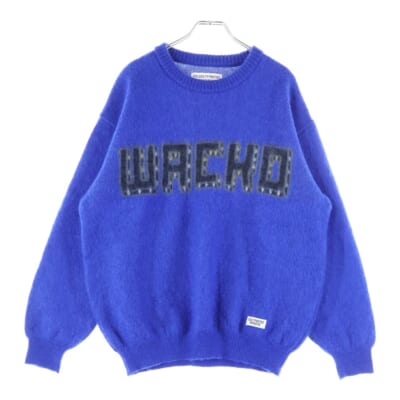 23AW LOGO MOHAIR KNIT JACQUARD SWEATER ロゴ モヘア ニット 長袖ジャガードセーター ブルー 23FW-WMK-KN16 Aランク
