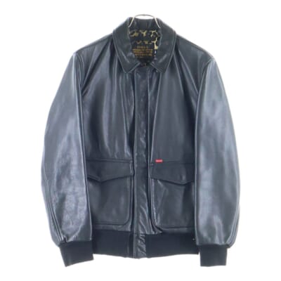 15SS×Schott TYPE A-2 Leather Jacket ショット レザージャケット ブラック Bランク