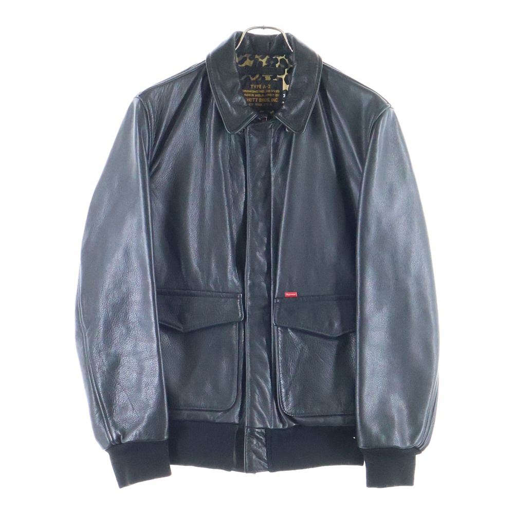 15SS×Schott TYPE A-2 Leather Jacket ショット レザージャケット ブラック Bランク