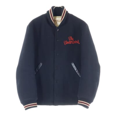 T-VERSITY JKT 裏地ナイロン キルティング バーシティウールジャケット ブラック Bランク