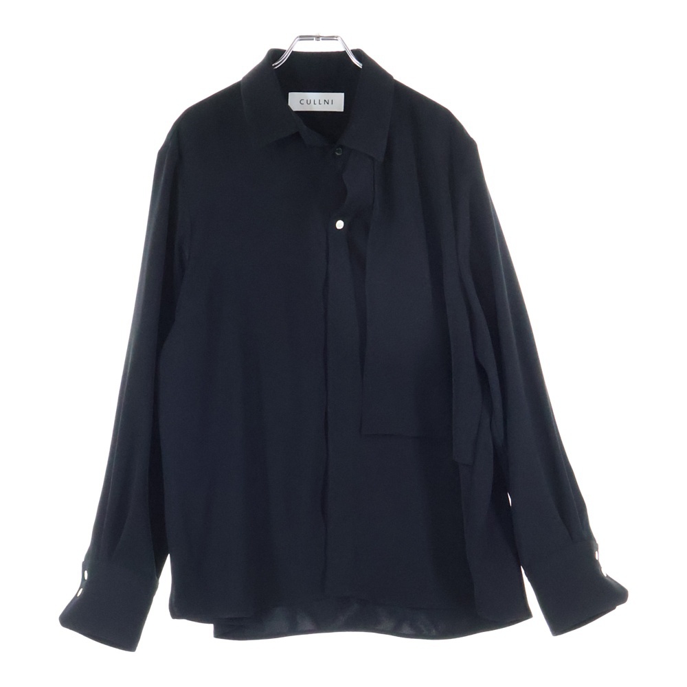 クルニ 25SS Dry Double Satin Asymmetrical Long Sleeve Shirt