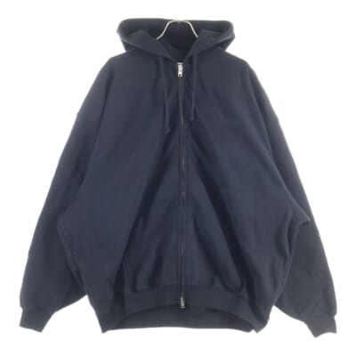 25SS フロントロゴ刺繍 ジップパーカー ブラック Aランク