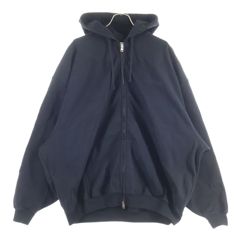 25SS フロントロゴ刺繍 ジップパーカー ブラック Aランク
