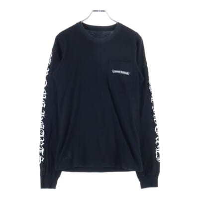 L S アームロゴプリント 長袖Tシャツ カットソー ブラック Bランク