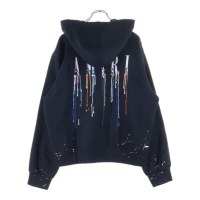 Paint Drip Hoodie ロゴペイントドリップ プルオーバーパーカー ブラック Bランク