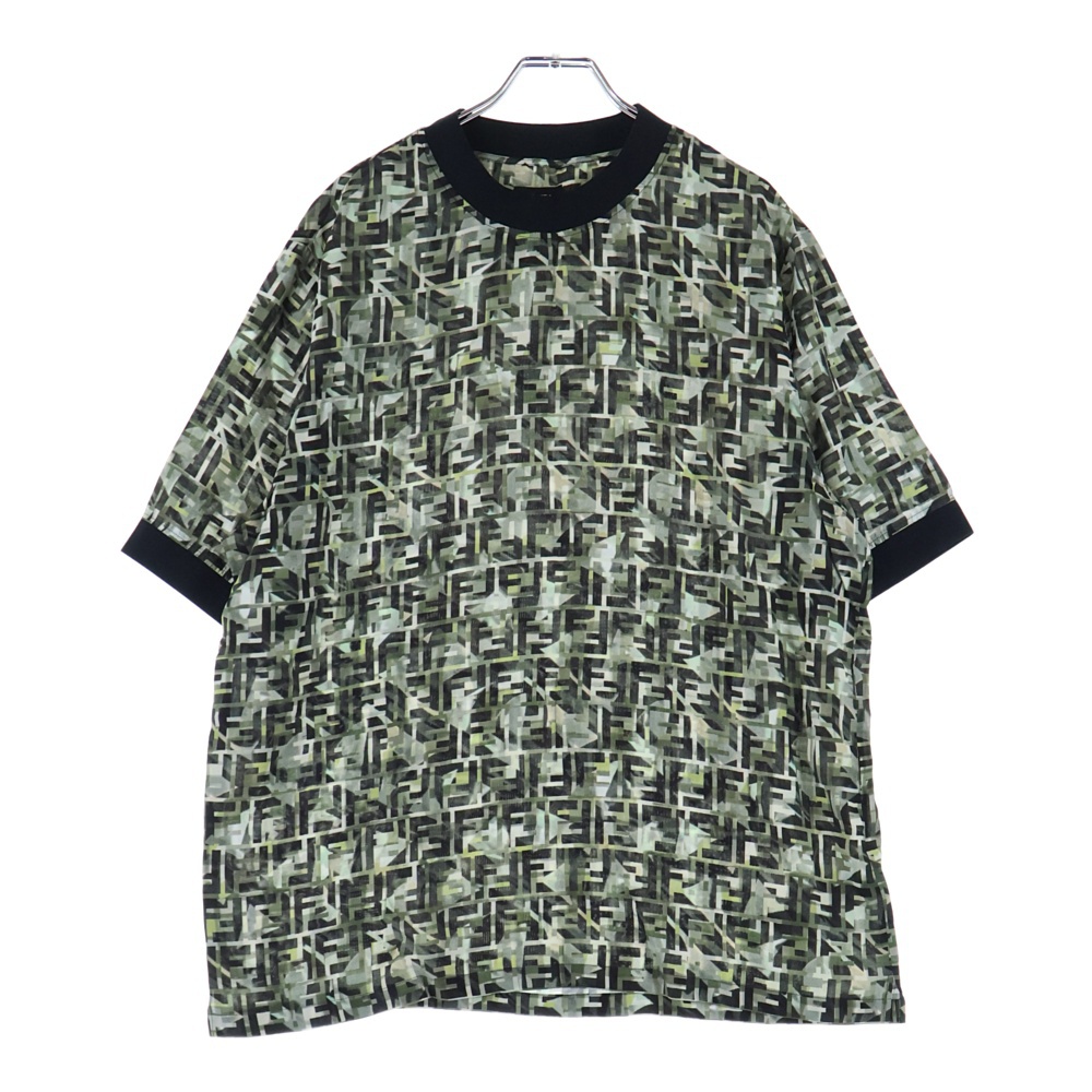 ズッカ柄 クルーネックTシャツ グリーン FY1021 ABLK Aランク